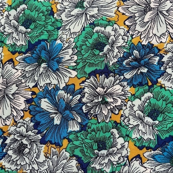 NWT BR Factory Blue Print Flora Cutout Flutter Top - Picture 7 of 10